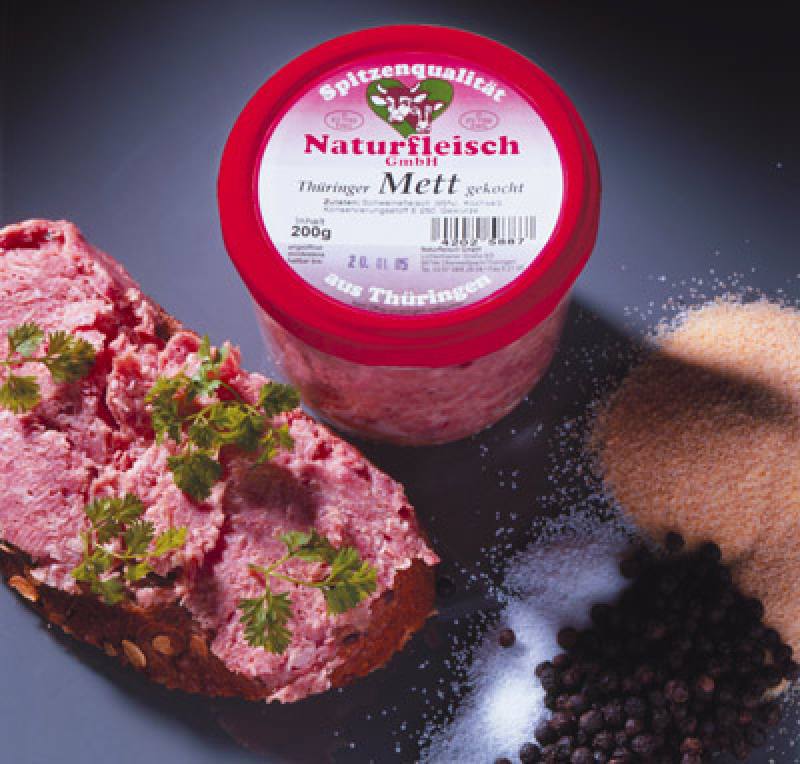 Thüringer Mett gekocht, im Glas 200 g